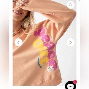 Electric rose peace out orange sweatshirt and sweatpants set